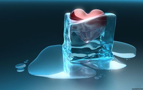 3d Cube Frozen Heart Ice Love
